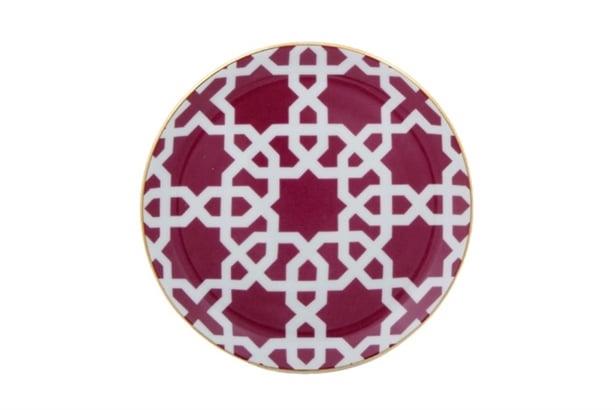 Porland Morocco Desen5 Fuşya Düz Tabak 17Cm