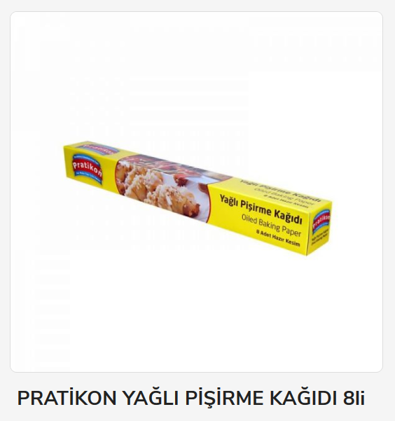 1170 Pratikon Yağlı Pişirme Kağıdı 8Li