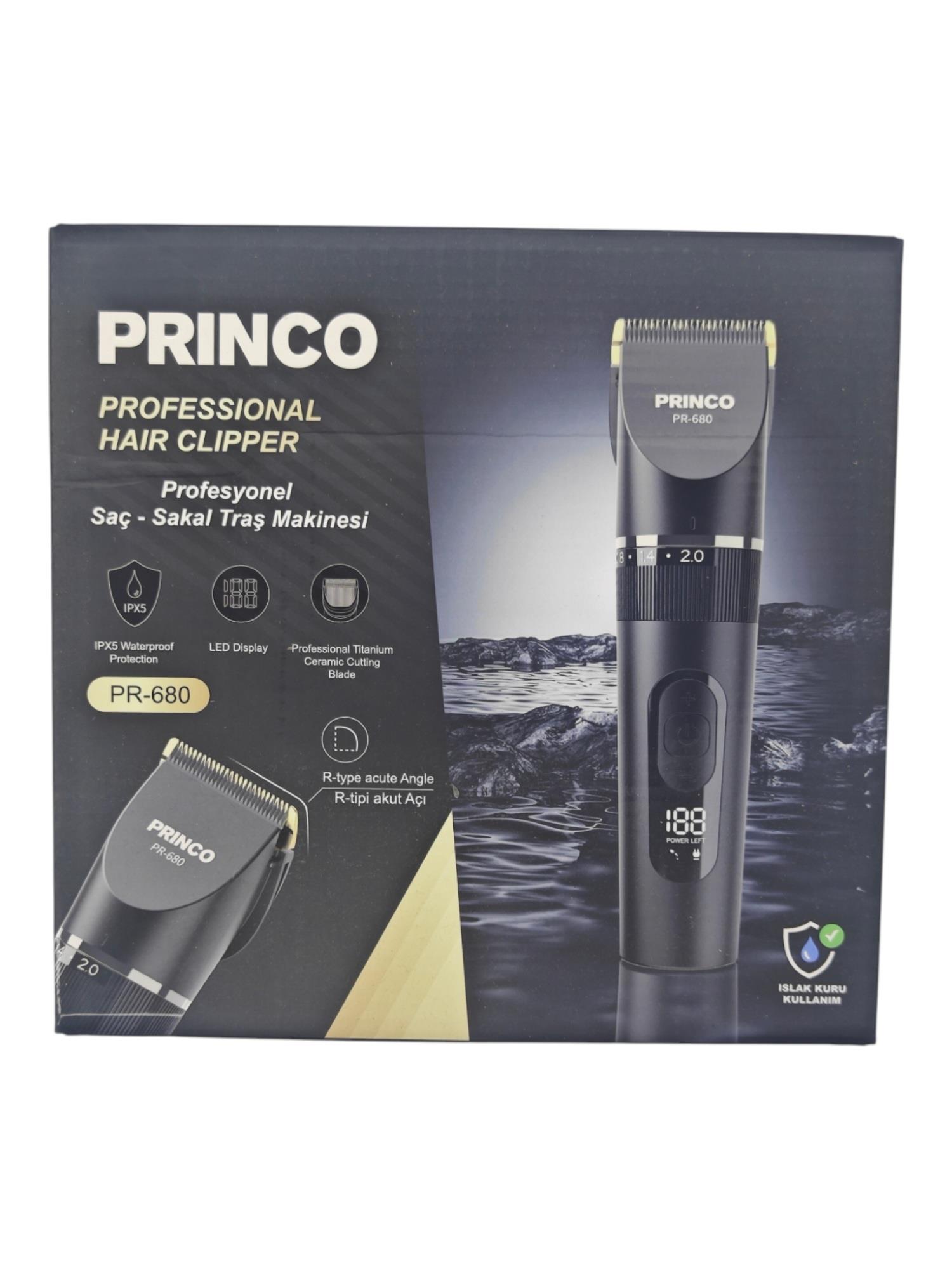 PR-680   Princo Şarjlı Saç Sakal Traş Makinesi