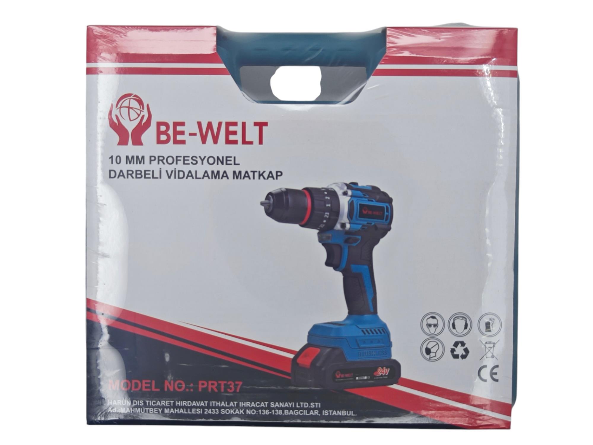 PRT37   Be-Welt 10mm Darbeli Vidalama Matkap - Mavi