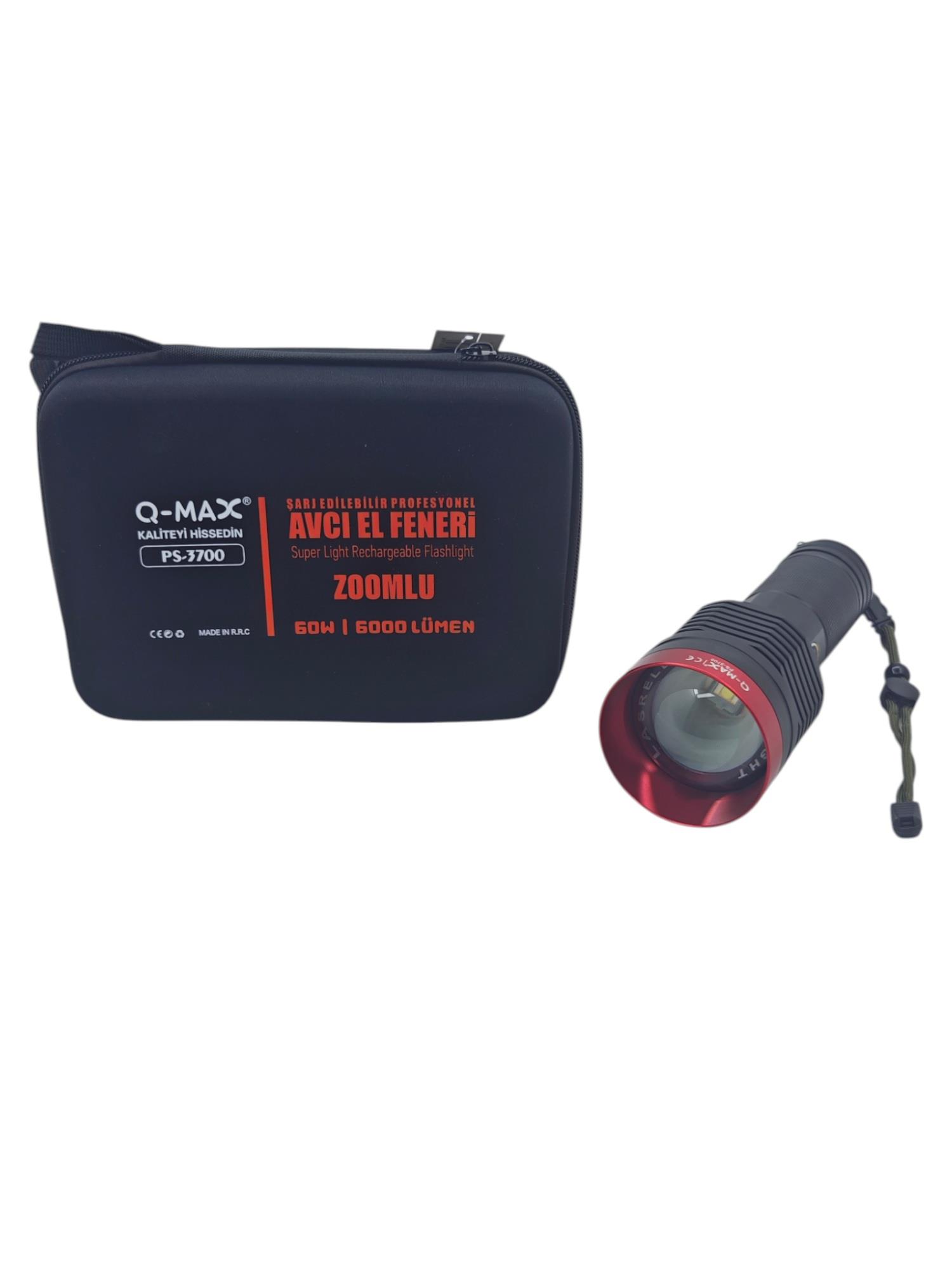 PS-3700   Q-Max 6000 Lümen 60W Zomlu Avcı Feneri