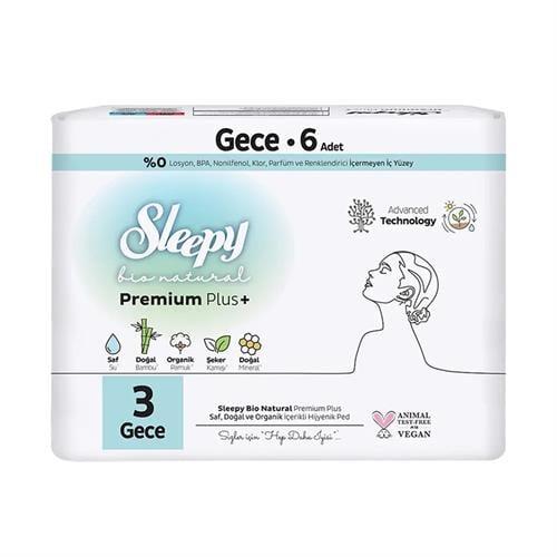 Sleepy Bio Natural Hijyenij Ped Gece 6 Lı