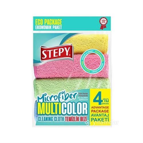 Stepy Microfiber Temizlik Bezi Multicolor 4 lü