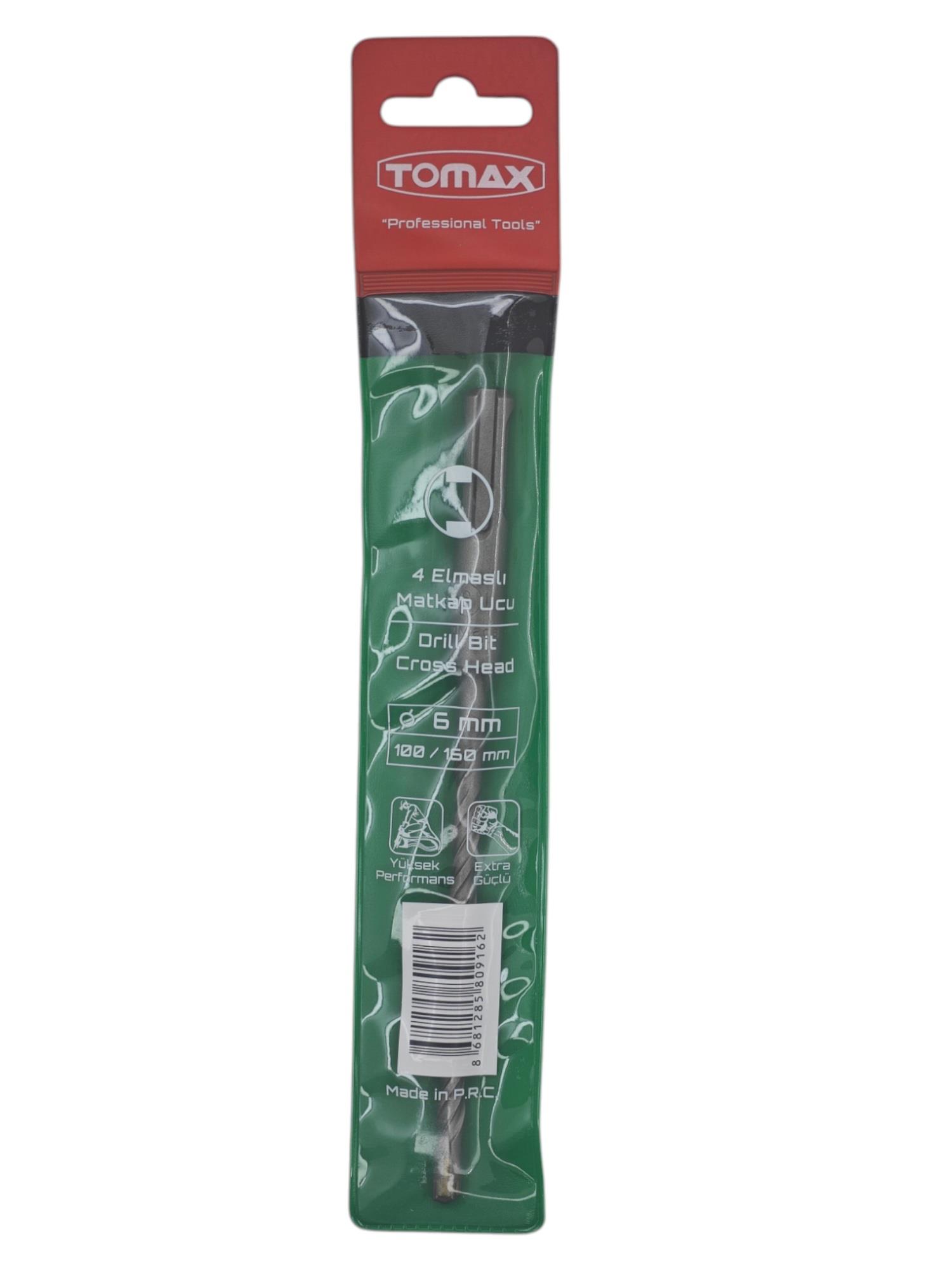 T-0916   Tomax SDS Elmaslı Matkap Ucu 6*160mm