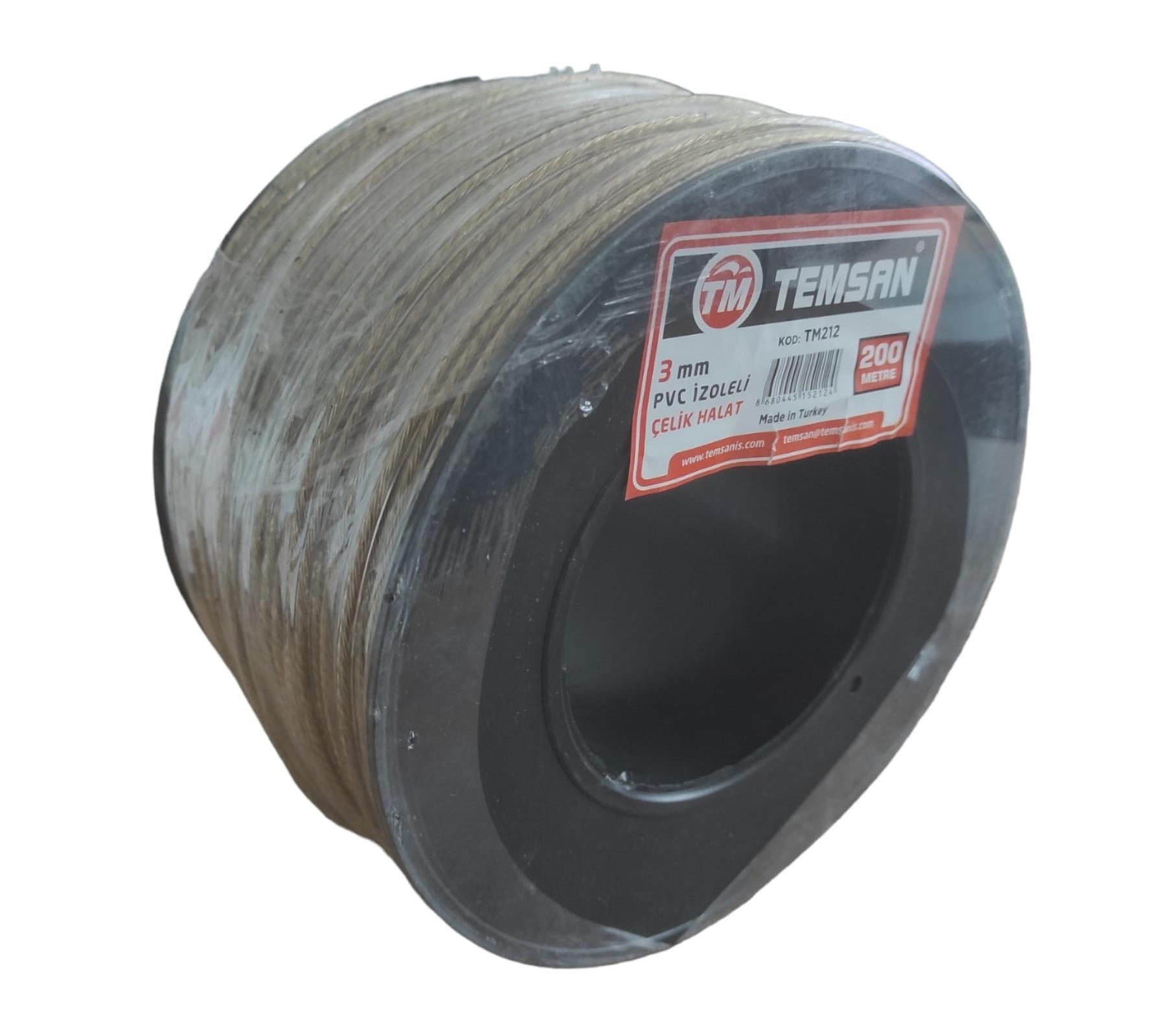 Temsan Pvc Kaplı Halat 3Mm*200M