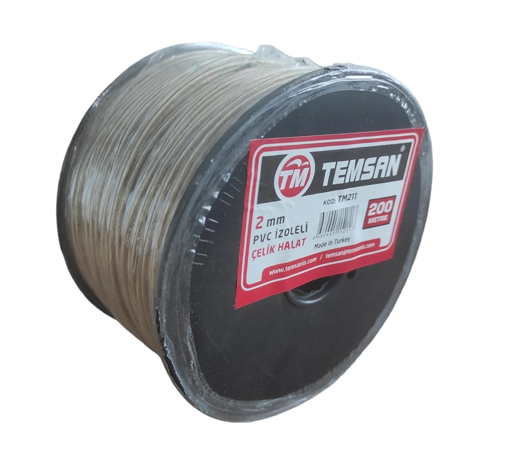 Temsan Pvc Kaplı Halat 4Mm*200M