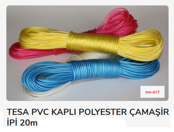 Pvc Kaplı Polyester Çamaşir İpi 20M
