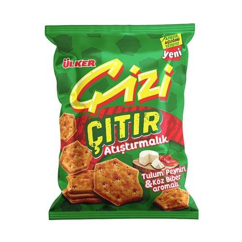 Ülker Çizi Kraker Bisküvi Çıtır Atıştırmalık Tulum Peynirli 80 Gr