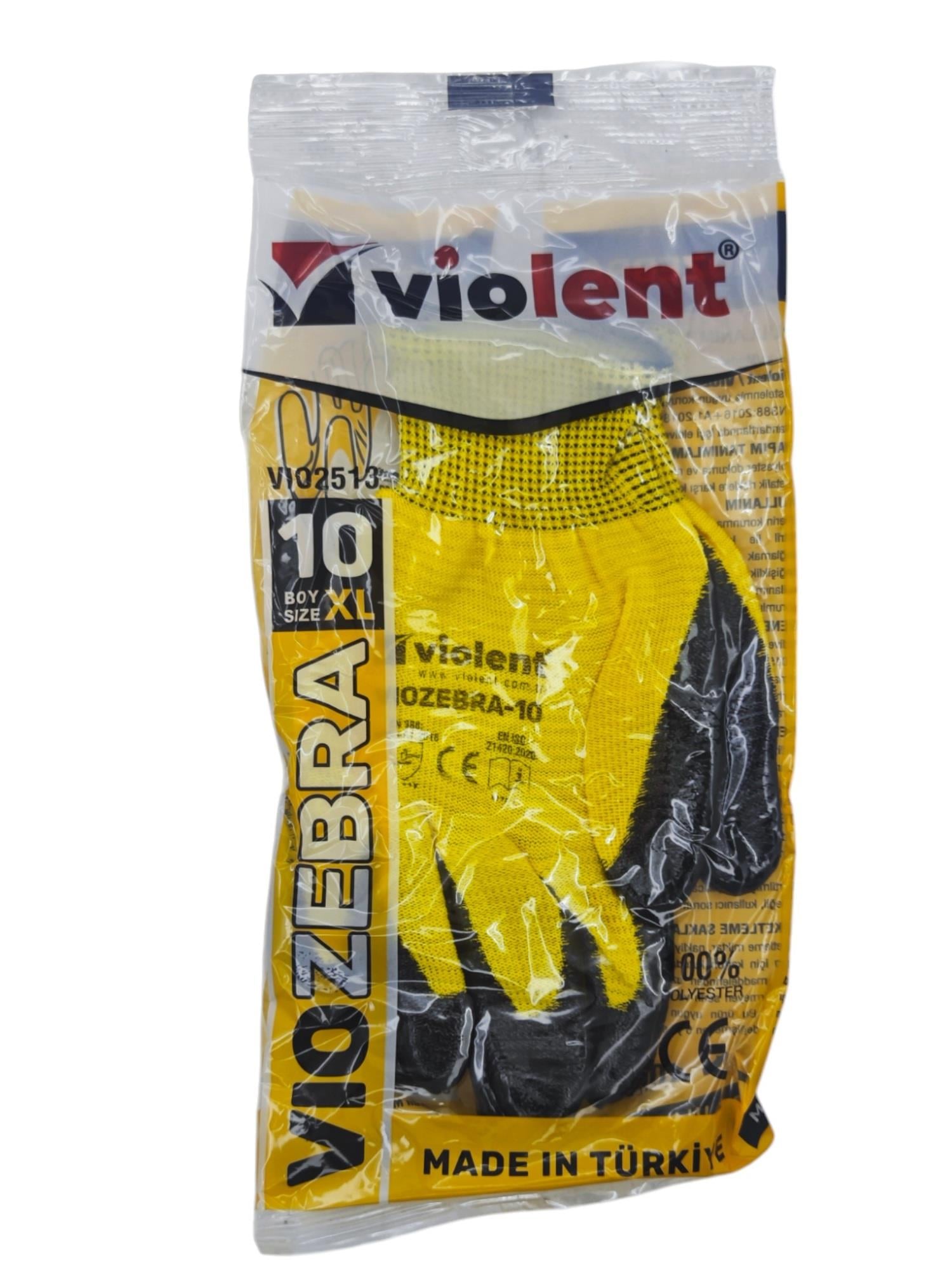 VIO2513   Violent Sarı/Siyah VioZebra Eldiven 10