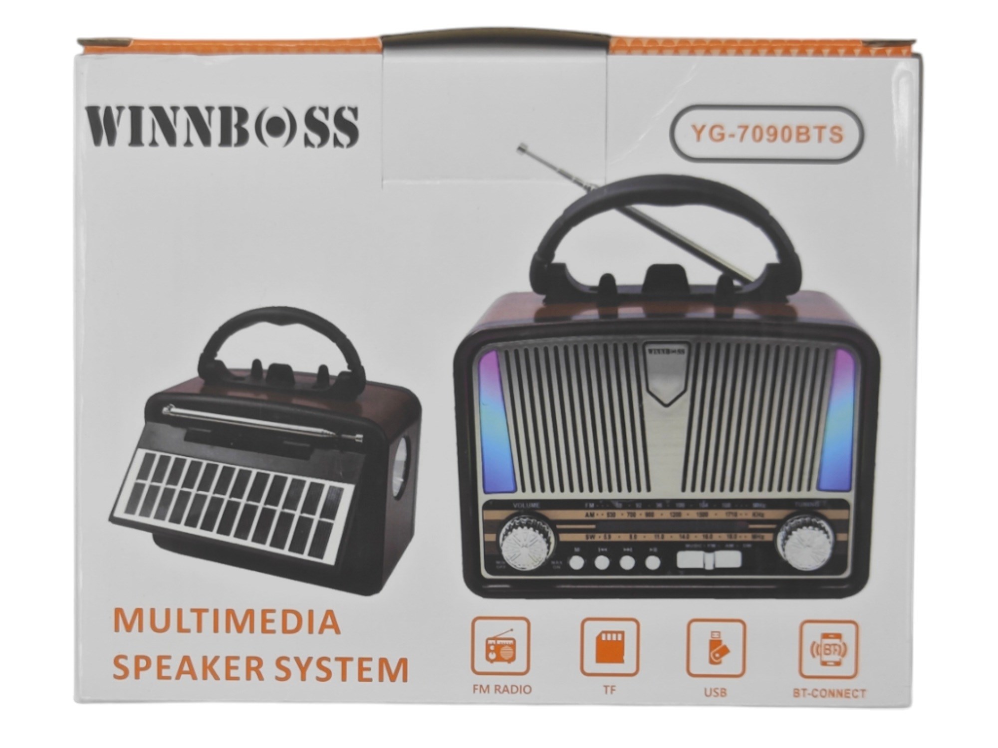 YG-7090BTS   Winnboss Pilli -Type-C ve Solar Şarjlı Radyo +Fener