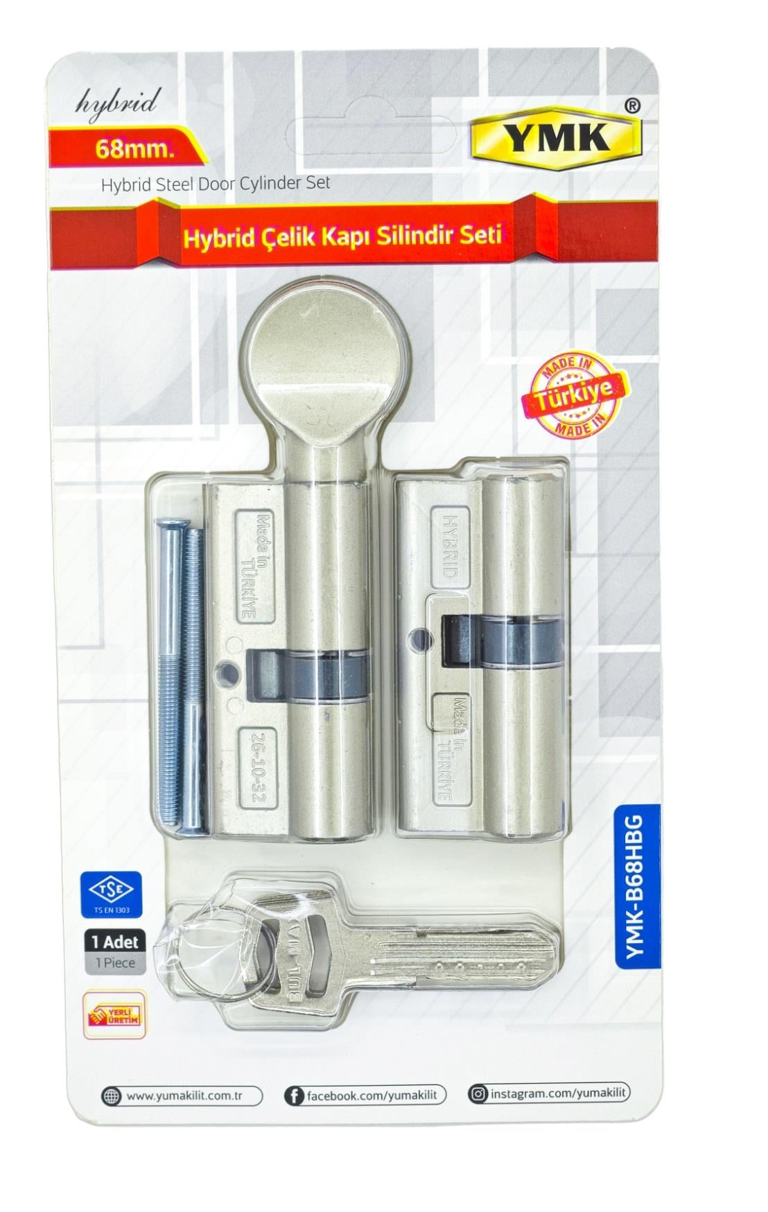 Ymk Hybrid Çelik Kapı Silindir Seti 68Mm