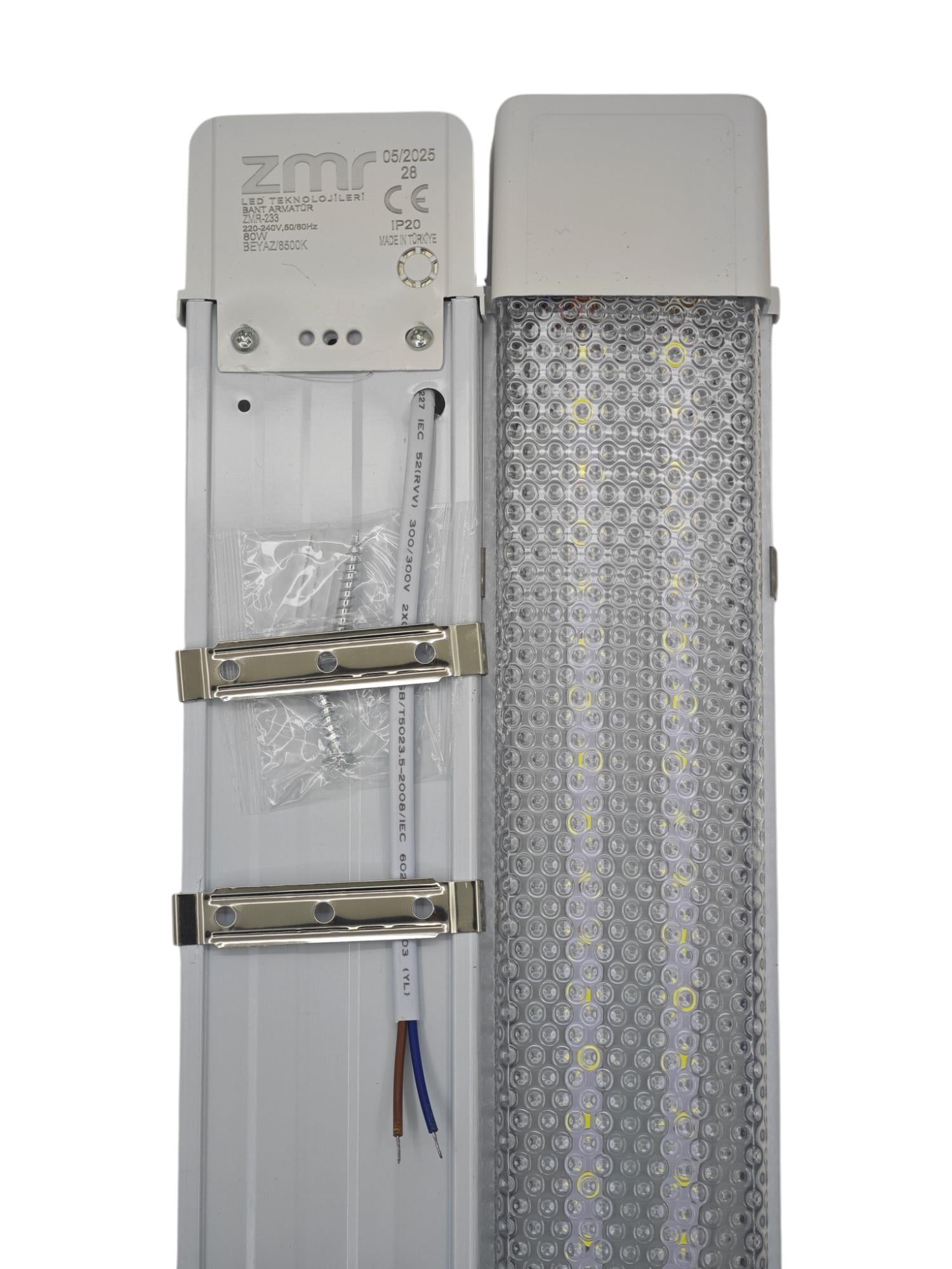 ZMR-232/B  ZMR 60W Led Kristal Bant Armatür 120cm 2li - Beyaz