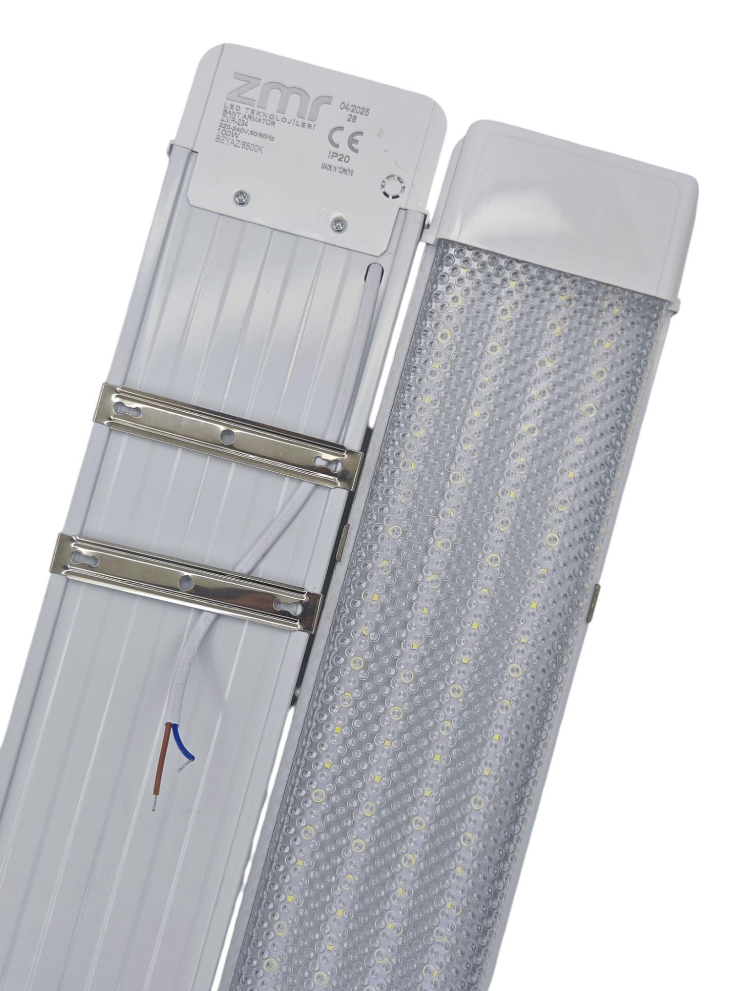 ZMR-234/B  ZMR 100W Led Kristal Bant Armatür 120cm 2li - Beyaz