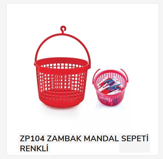 ZP104   ZAMBAK MANDAL SEPETİ RENKLİ
