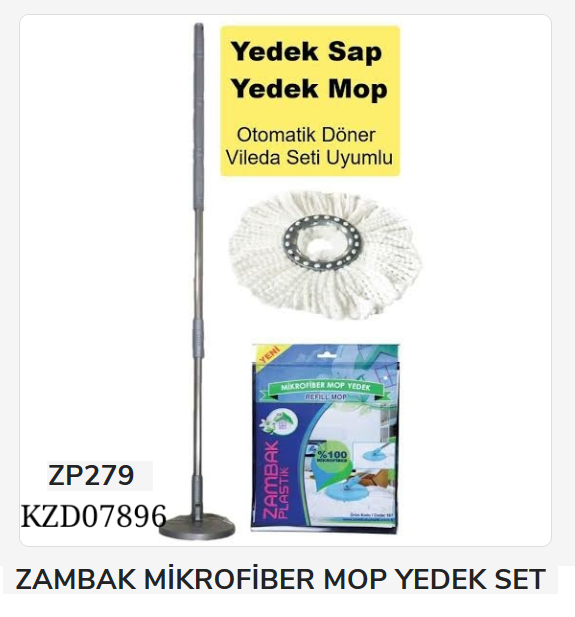 Zambak Mikrofiber Mop Yedek Set