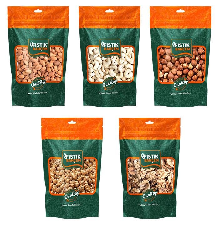 Kuruyemiş Naturel Çiğ 5 li Set 750 Gr