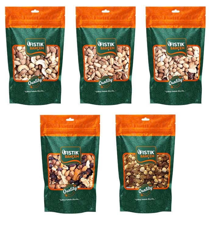 Kuruyemiş Kavrulmuş Tuzlu 5 li Set 750 Gr