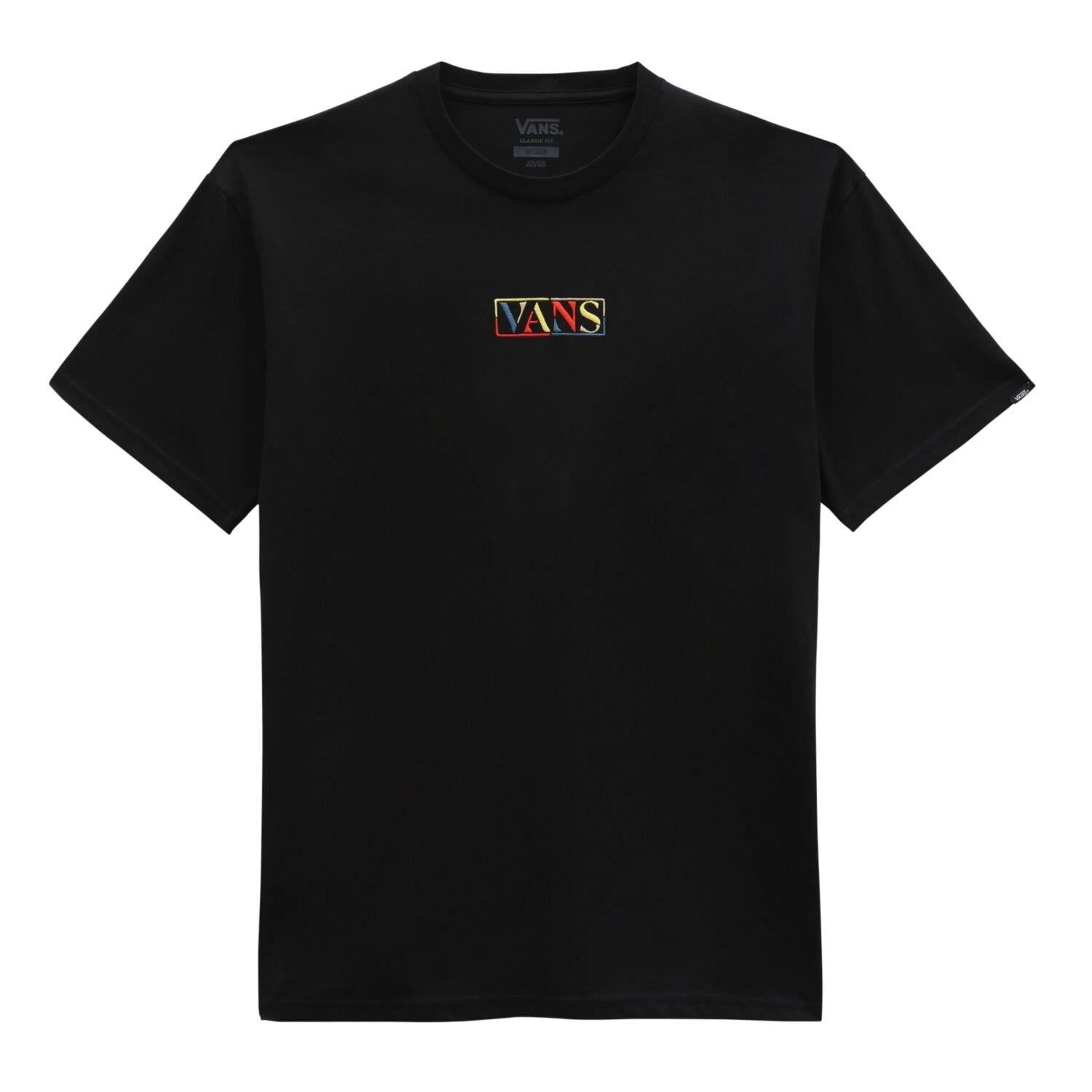 VANS MULTI COLORED CENTER LOGO SS TEE VN0008SQBLK1