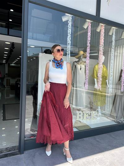 TENCEL MÜRDÜM CRİNKİL ETEK