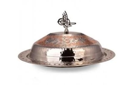 % 100 Bakır sunum tabağı