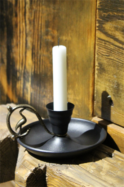 Metal Nostalji Mumluk & El Şamdanı Kendinden Iğneli Mat Siyah Antik Kulp Turna2623-4