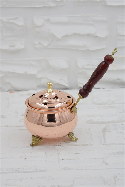 Turna Bakır 2 No Cadı Kazanı Tütsülük & Buhurdanlık Kırmızı