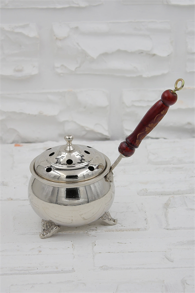 Turna Bakır 2 No Cadı Kazanı Tütsülük & Buhurdanlık Nikel