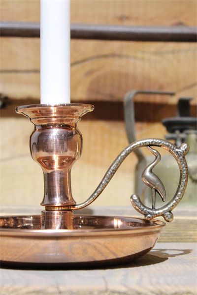 Turna Bakır Alem Mumluk Düz Kırmızı Antik Kulp Turna2624-1