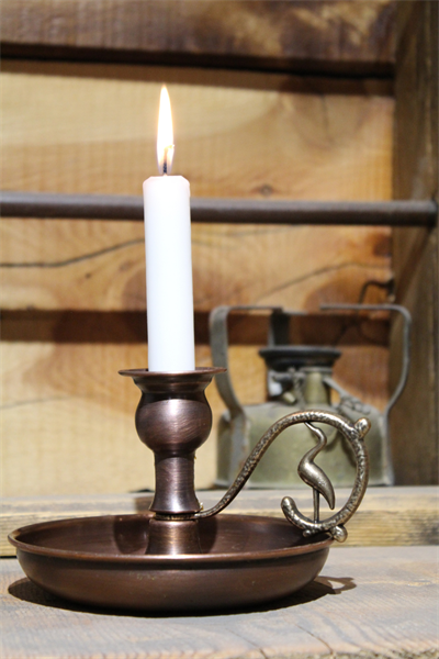 Turna Bakır Alem Mumluk Düz OKSİT Antik Kulp Turna2624-30