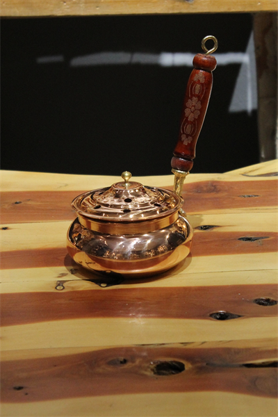 Turna Bakır Ayaksız Cadı Kazanı Tütsülük & Buhurdanlık Kırmızı