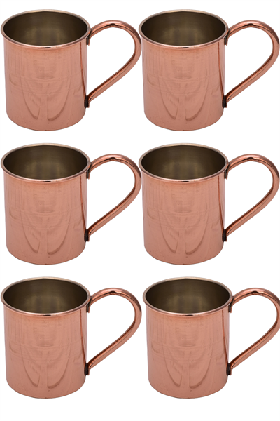 Turna Copper Cup 1 No Plain 330 Ml Set of 6 Red Turna0481-61
