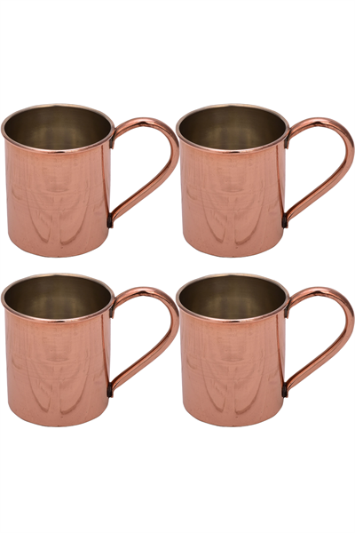 Turna Bakır Cup Bardak 2 No Düz 450 Ml 4lü Takım Kırmızı Turna0452-41