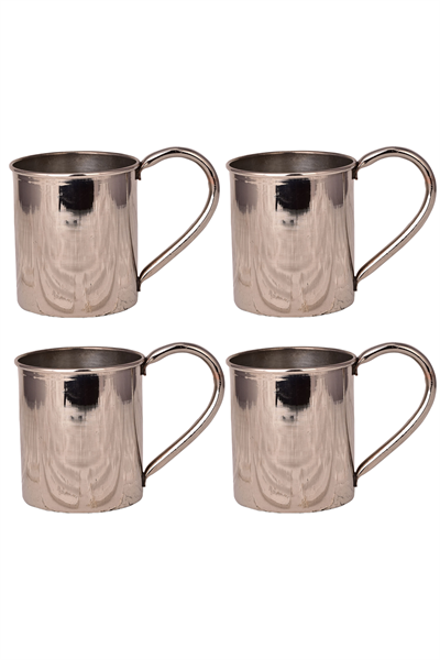 Turna Copper Cup No. 2 Plain 450 Ml Set of 4 Nickel Turna0452-42