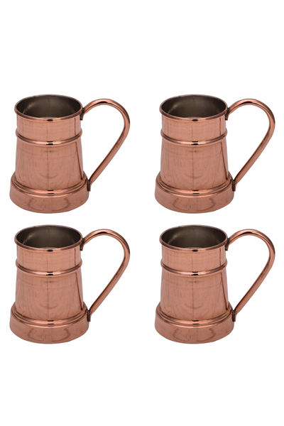 Turna Copper Debito Glass Straight 600 Ml Set of 4 Red Turna0455-41