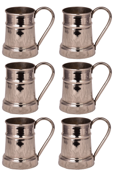 Turna Copper Debito Glass Straight 600 Ml Set of 6 Nickel Turna0455-62