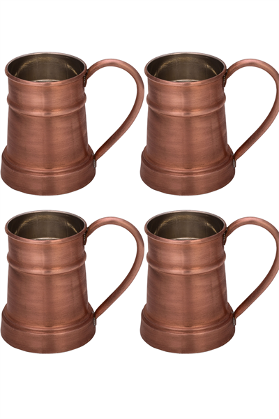 Turna Copper Debito Glass Straight 600 Ml Oxide Set of 4 Turna0455-43