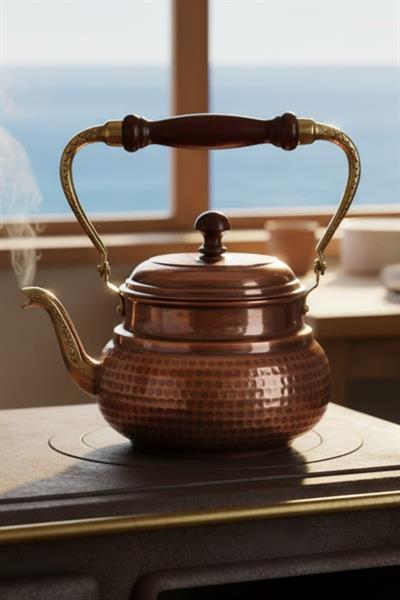 Turna Bakır İtalyan Demlik El Dövme Oksit Turna1961-3