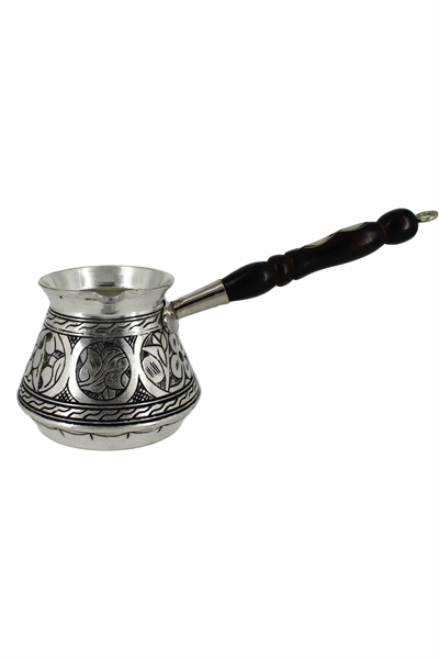 Turna Bakır Elit Külhan Cezve 3 No 7 Fincan Oyma İşleme Kalay Turna1269-6