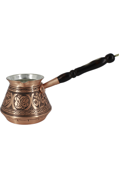 Turna Bakır Elit Külhan Cezve 3 No 7 Fincan Oyma İşleme Skoç Turna1269-4