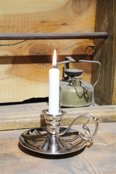 Turna Bakır Elit Mumluk & El Şamdanı Gümüş Kulp Kendinden Iğneli Turna2625-2