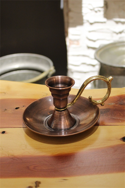 Turna Bakır Elit Mumluk & El Şamdanı Kendinden Iğneli Mum Hediyeli Oksit Turna2619-3