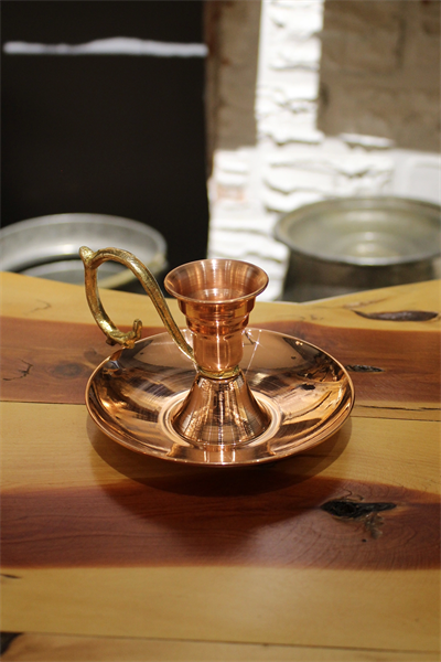 Turna Bakır Elit Mumluk & El Şamdanı Kendinden Iğneli Mum Hediyeli Kırmızı Turna2619-1