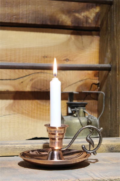 Turna Bakır Elit Mumluk & El Şamdanı Kırmızı Antik Kulp Kendinden Iğneli Turna2625-1