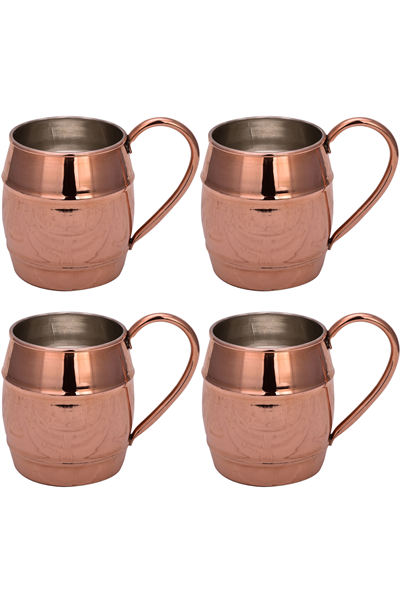 Turna Copper Grande Glass 1 No Plain 500 Ml Set of 4 Red Turna0498-41