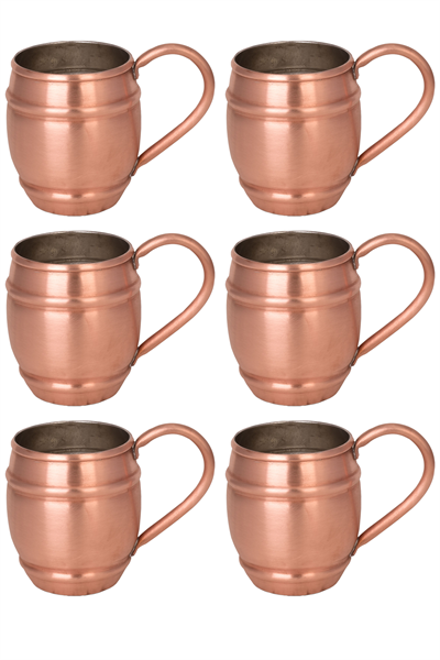 Turna Copper Grande Glass 1 No Plain 500 Ml Set of 6 Scotch Turna0498-64