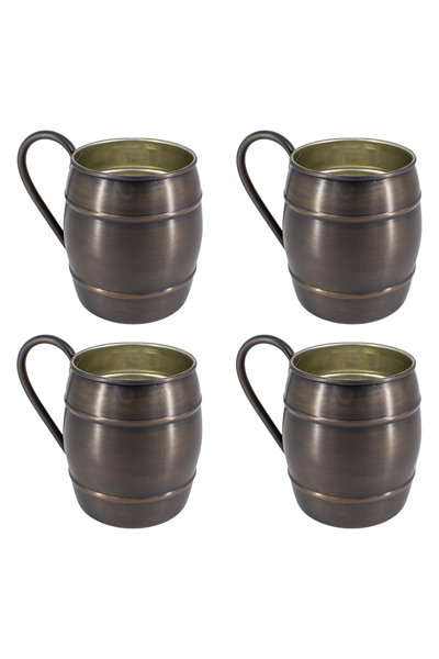 Turna Copper Grande Glass 1 No Plain 500 Ml Set of 4 Oxide Turna0498-43