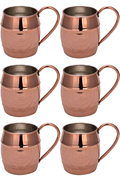 Turna Copper Grande Glass 1 No Plain 500 Ml Set of 6 Red Turna0498-61
