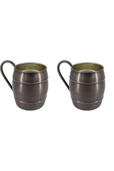 Turna Copper Grande Glass 1 No Plain 500 Ml Set of 2 Oxide Turna0498-23