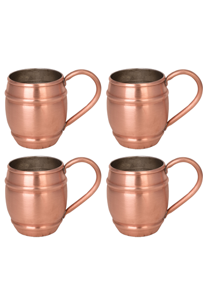 Turna Copper Grande Glass 1 No Plain 500 Ml Set of 4 Scotch Turna0498-44