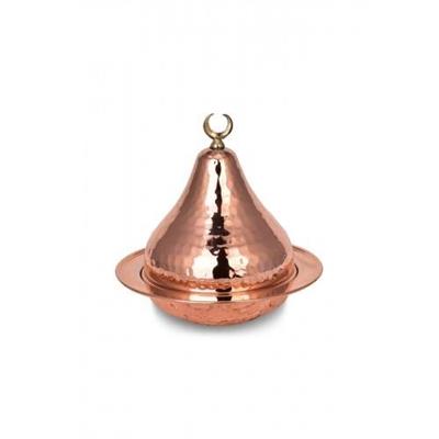 Turna Bakır Heybeli Şekerlik 14 Cm El Dövme Kırmızı Turna5824-1